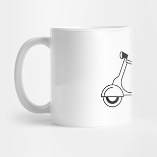 Illustration of stylized black and white scooter (motorcycle) Mug